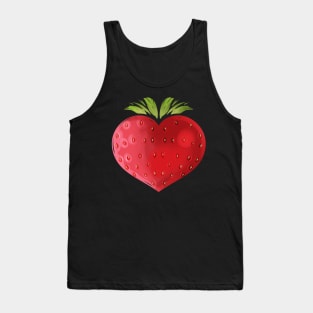 Strawberry In Heart Shape - Vegetarian - Go Vegan Tank Top